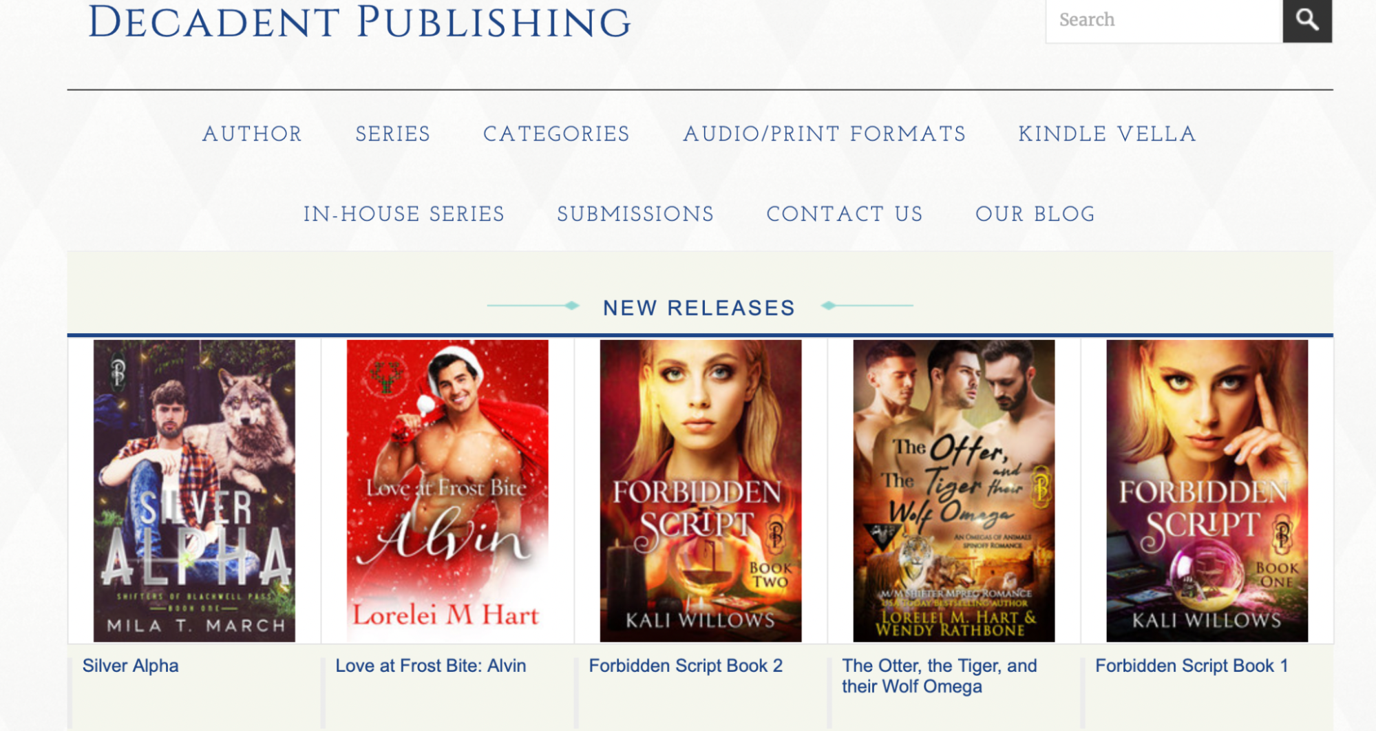 Decadent Publishing romance publisher